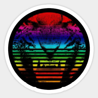 Rainbow Retro Sun Sticker